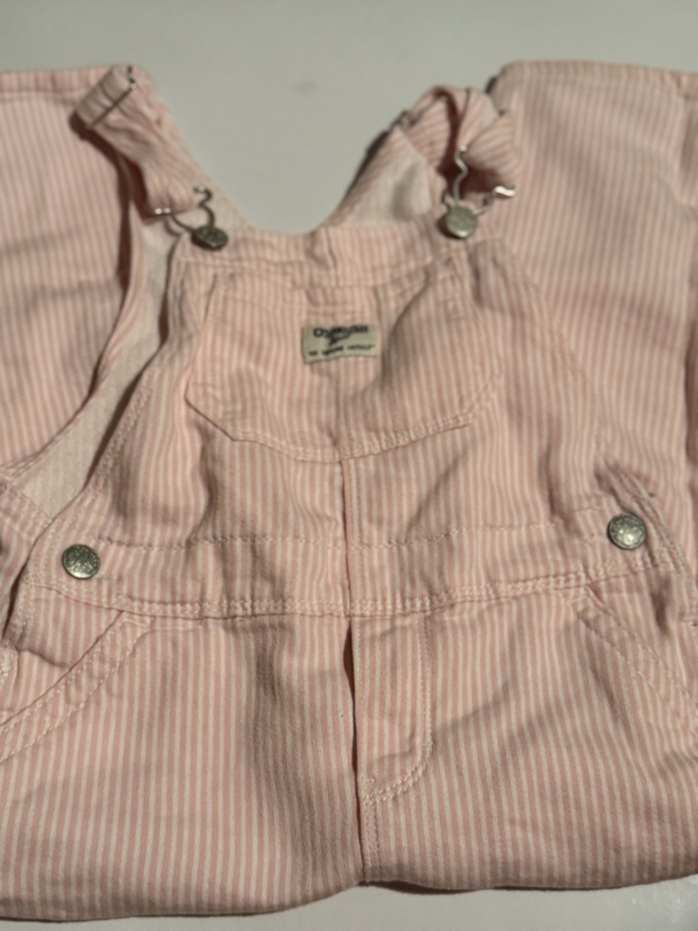 OshKosh B'gosh Pink & White Striped Overalls